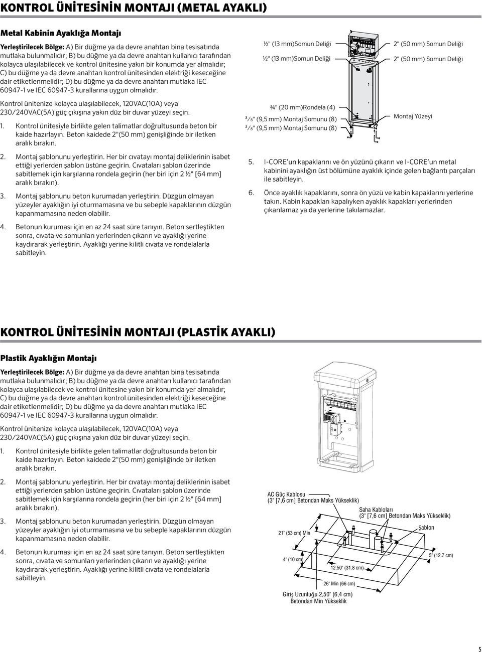 etiketlenmelidir; D) bu düğme ya da devre anahtarı mutlaka IEC 60947-1 ve IEC 60947-3 kurallarına uygun olmalıdır.