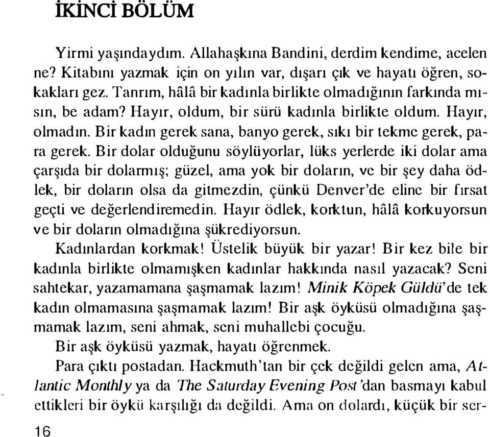 Bir kadın gerek sana, banyo gerek, sıkı bir tekme gerek, para gerek.