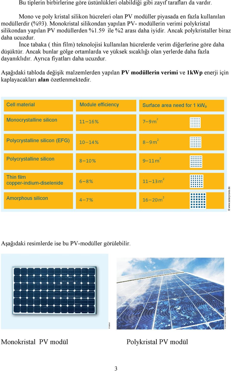 İnce tabaka ( thin film) teknolojisi kullanılan hücrelerde verim diğerlerine göre daha düşüktür. Ancak bunlar gölge ortamlarda ve yüksek sıcaklığı olan yerlerde daha fazla dayanıklıdır.