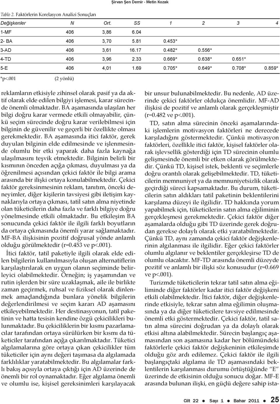 001 (2 yönlü) reklamların etkisiyle zihinsel olarak pasif ya da aktif olarak elde edilen bilgiyi işlemesi, karar sürecinde önemli olmaktadır.