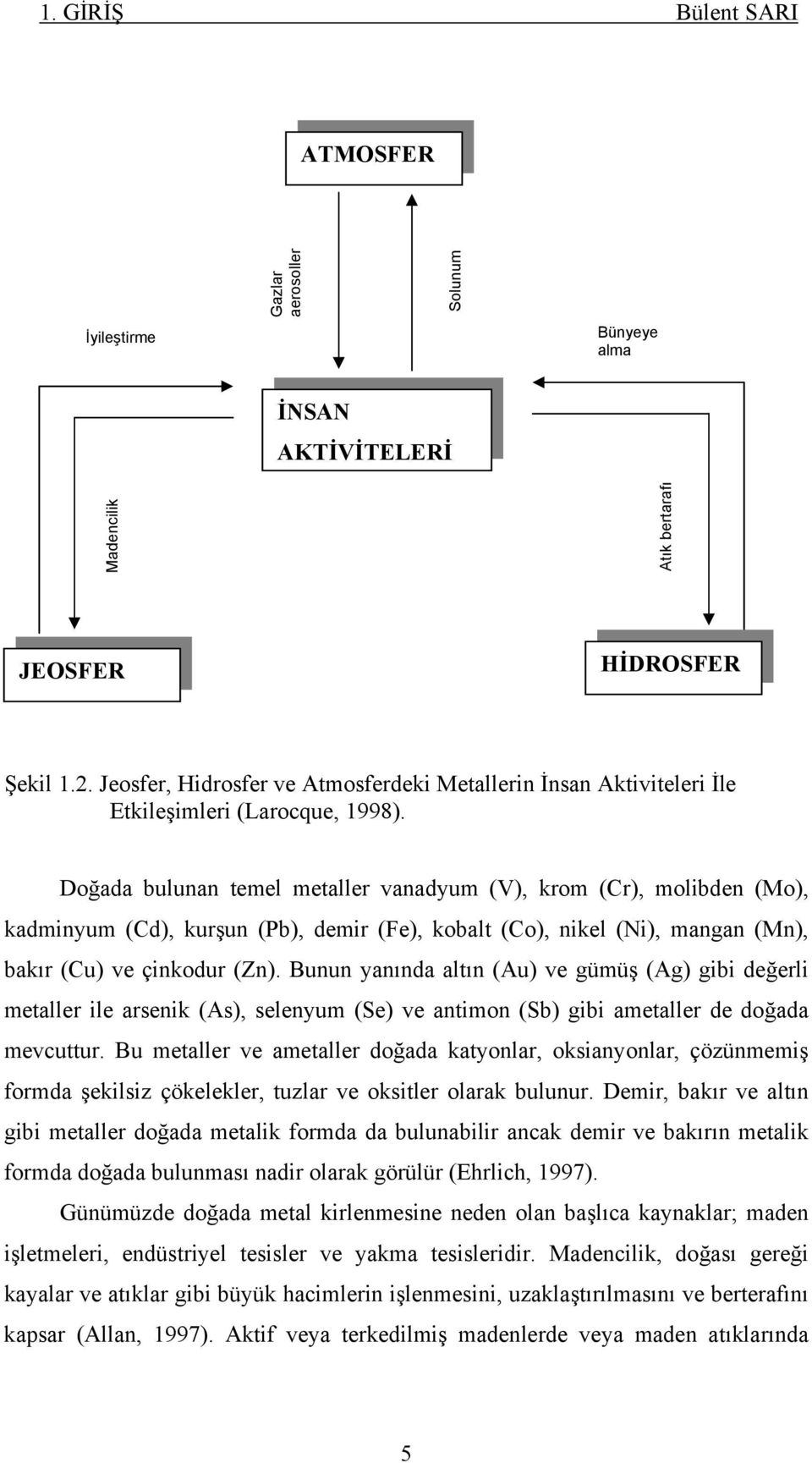 Doğada bulunan temel metaller vanadyum (V), krom (Cr), molibden (Mo), kadminyum (Cd), kurşun (Pb), demir (Fe), kobalt (Co), nikel (Ni), mangan (Mn), bakır (Cu) ve çinkodur (Zn).