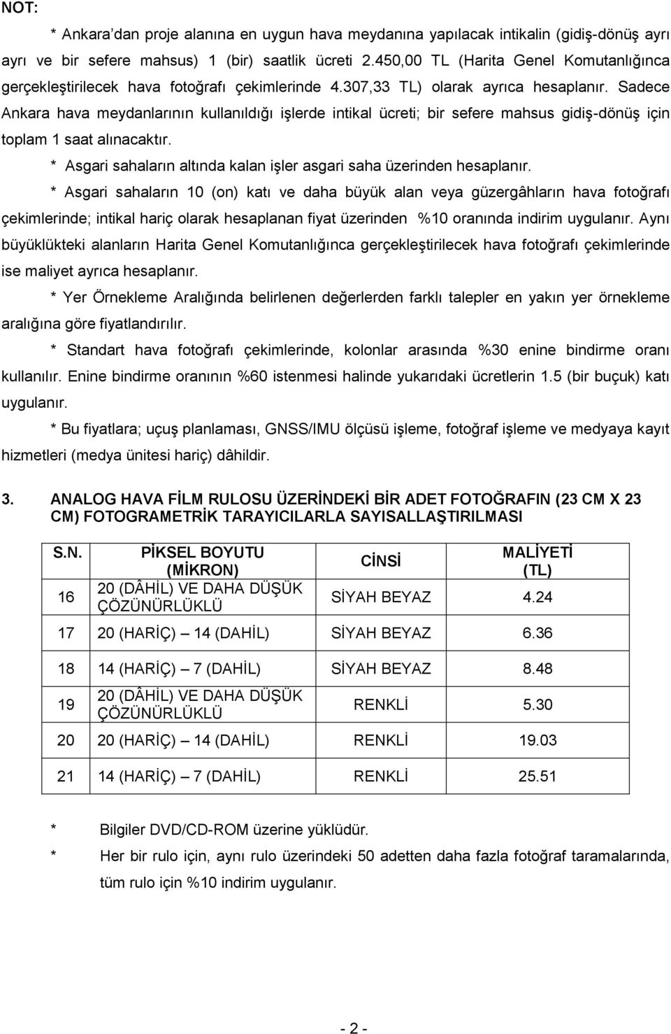 Sadece Ankara hava meydanlarının kullanıldığı işlerde intikal ücreti; bir sefere mahsus gidiş-dönüş için toplam 1 saat alınacaktır.