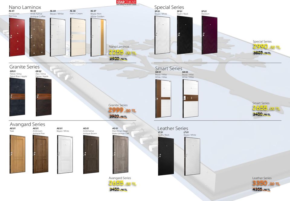 00 TL Granite Series GR 01 Petrol / Elma Petrol Blue / Apple GR 02 Alev / Elma Flame / Apple Smart Series SM 01 Beyaz / Milas White / Milas SM 05 Beyaz / Milas White / Milas