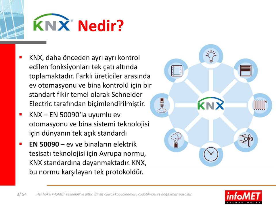 KNX EN 50090 la uyumlu ev otomasyonu ve bina sistemi teknolojisi için dünyanın tek açık standardı EN 50090 ev ve binaların elektrik tesisatı