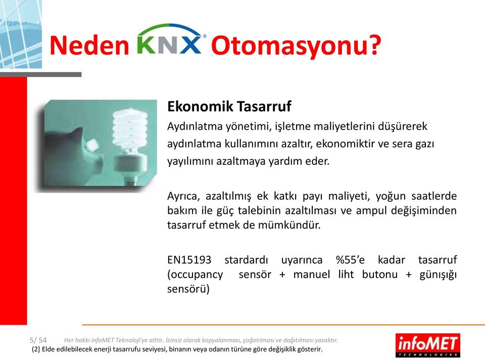 Ayrıca, azaltılmış ek katkı payı maliyeti, yoğun saatlerde bakım ile güç talebinin azaltılması ve ampul değişiminden tasarruf etmek de mümkündür.