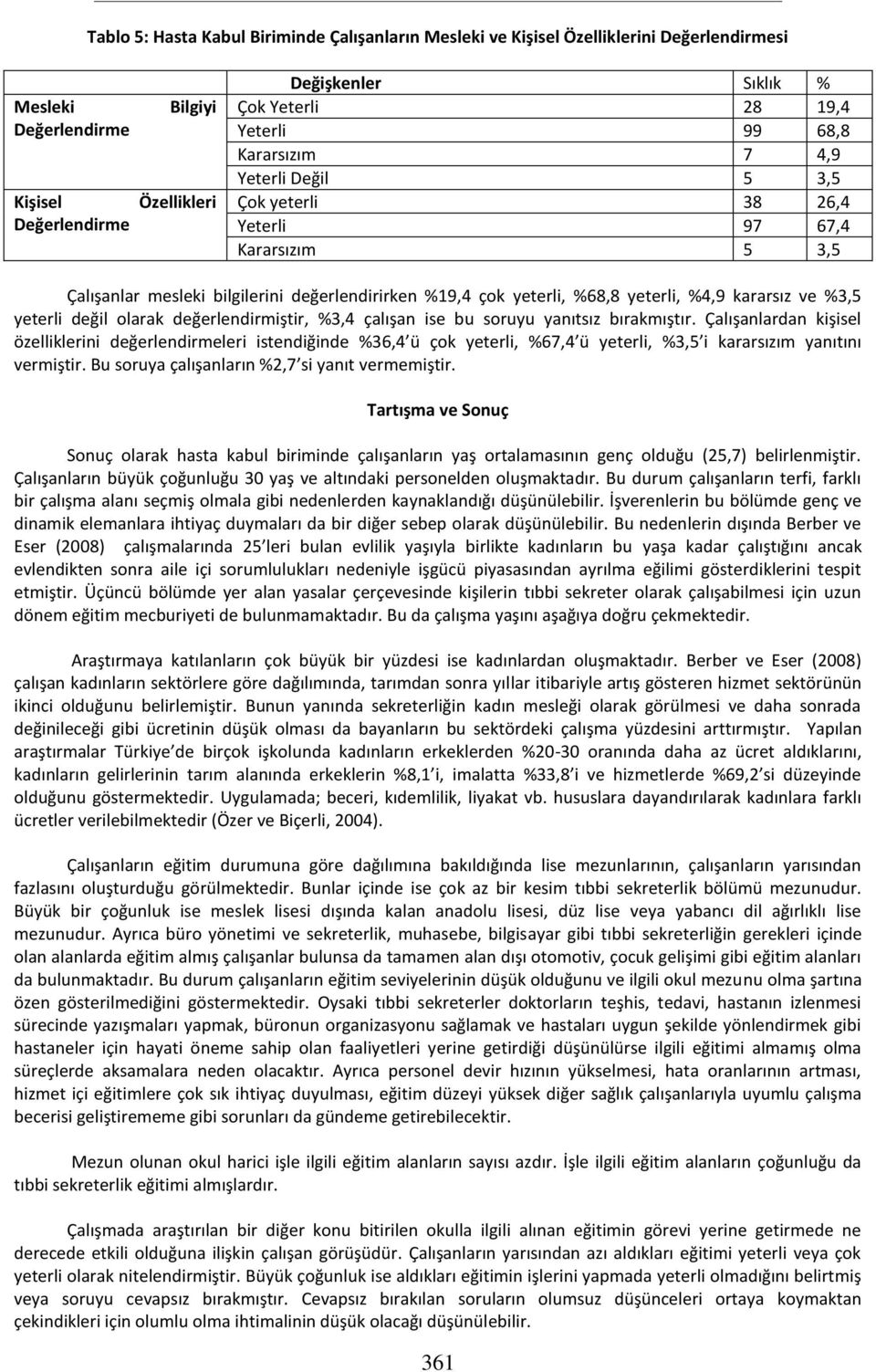 kararsız ve %3,5 yeterli değil olarak değerlendirmiştir, %3,4 çalışan ise bu soruyu yanıtsız bırakmıştır.