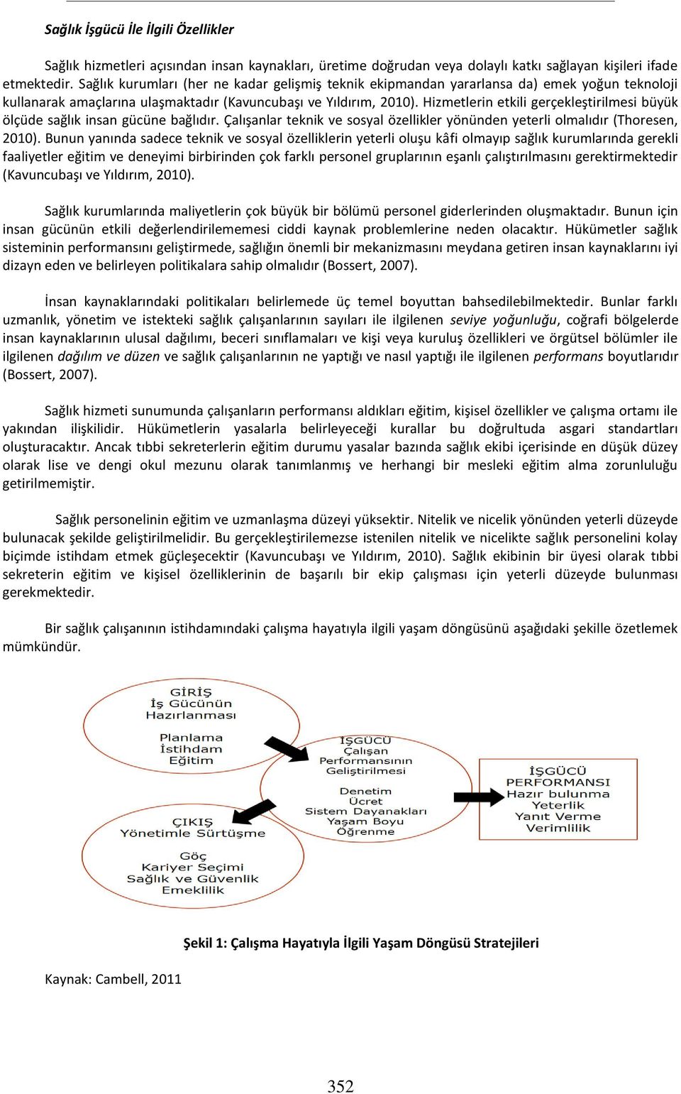 Hizmetlerin etkili gerçekleştirilmesi büyük ölçüde sağlık insan gücüne bağlıdır. Çalışanlar teknik ve sosyal özellikler yönünden yeterli olmalıdır (Thoresen, 2010).