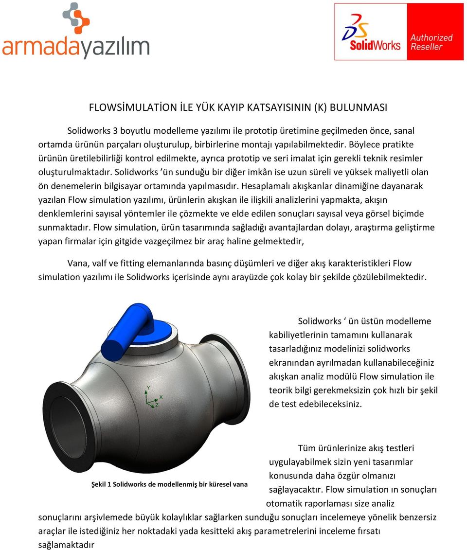 Solidworks ün sunduğu bir diğer imkân ise uzun süreli ve yüksek maliyetli olan ön denemelerin bilgisayar ortamında yapılmasıdır.