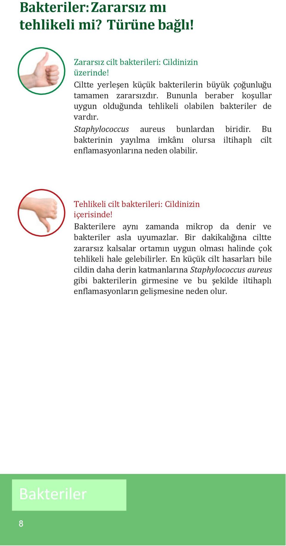 Bu bakterinin yayılma imkânı olursa iltihaplı cilt enflamasyonlarına neden olabilir. Tehlikeli cilt bakterileri: Cildinizin içerisinde!