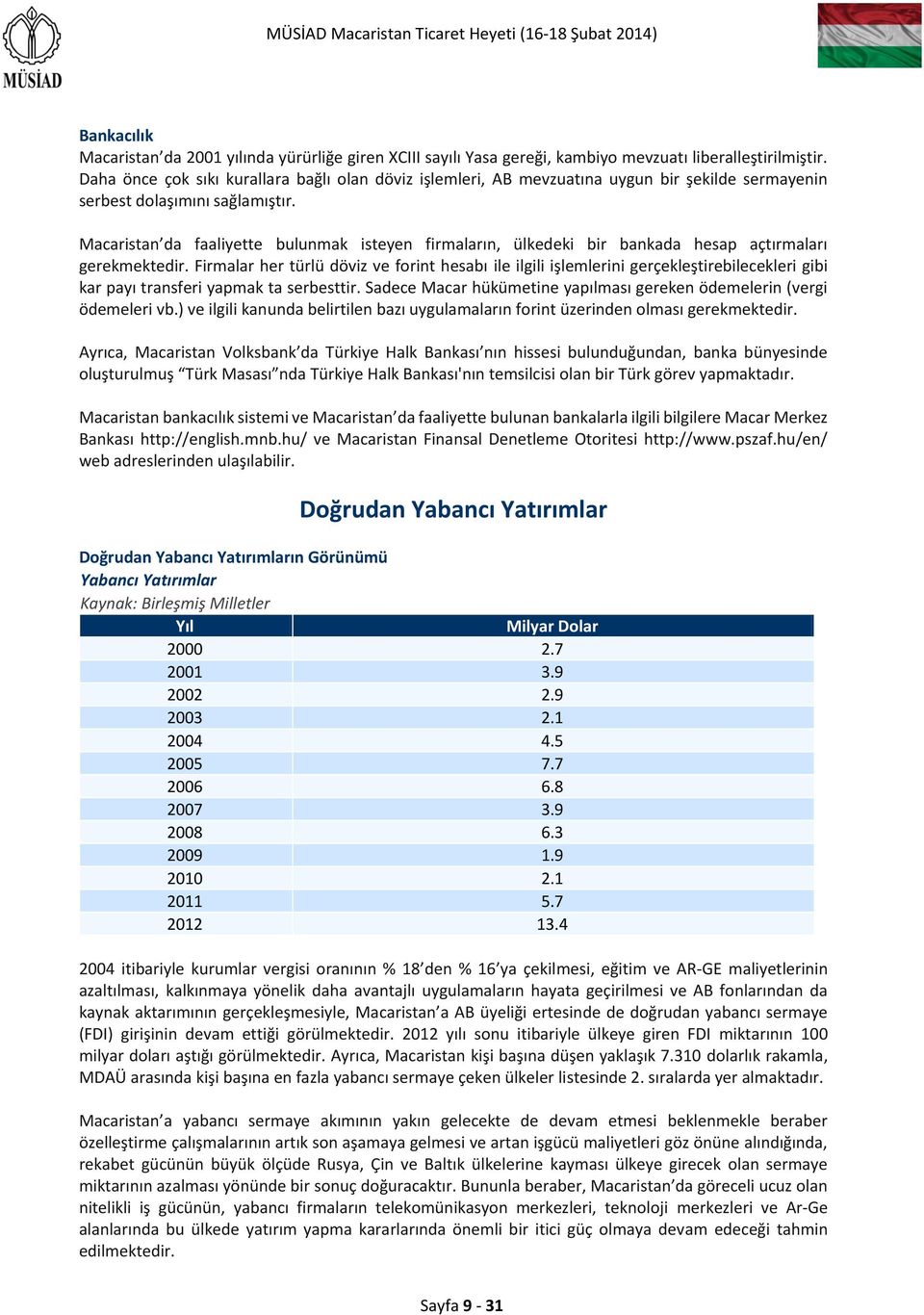 Macaristan da faaliyette bulunmak isteyen firmaların, ülkedeki bir bankada hesap açtırmaları gerekmektedir.