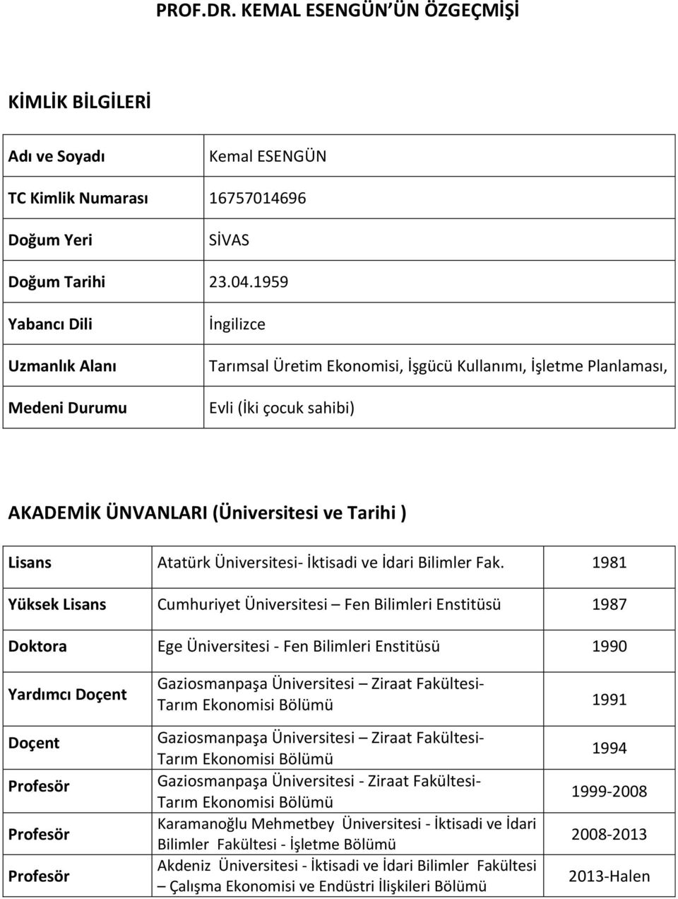 Atatürk Üniversitesi- İktisadi ve İdari Bilimler Fak.