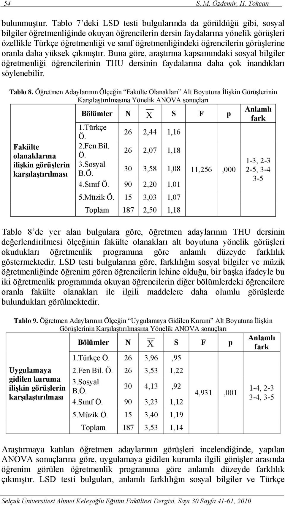 öğretmenliğindeki öğrencilerin görüşlerine oranla daha yüksek çıkmıştır.