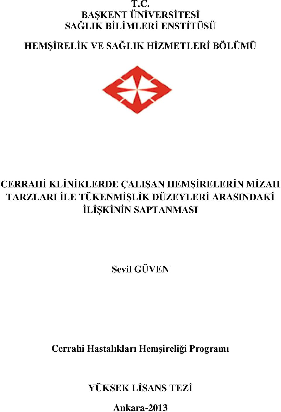 TARZLARI İLE TÜKENMİŞLİK DÜZEYLERİ ARASINDAKİ İLİŞKİNİN SAPTANMASI Sevil