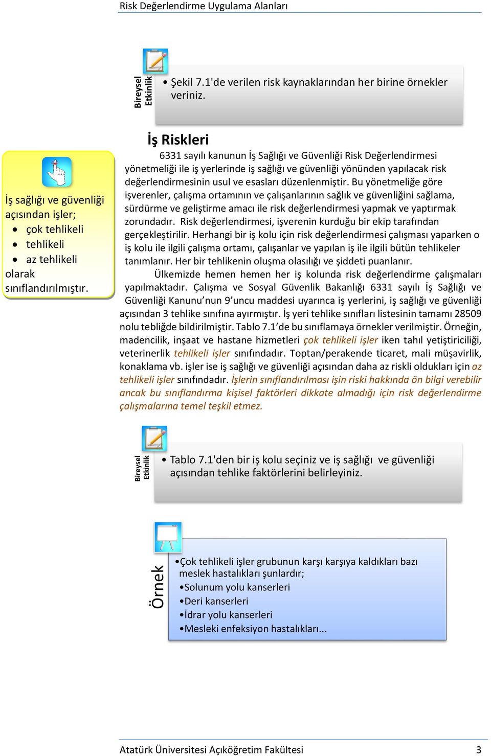 İş Riskleri 6331 sayılı kanunun İş Sağlığı ve Güvenliği Risk Değerlendirmesi yönetmeliği ile iş yerlerinde iş sağlığı ve güvenliği yönünden yapılacak risk değerlendirmesinin usul ve esasları