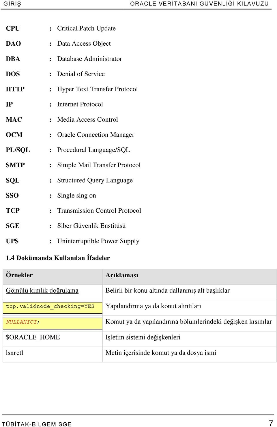 on : Transmission Control Protocol : Siber Güvenlik Enstitüsü : Uninterruptible Power Supply 1.4 Dokümanda Kullanılan İfadeler Örnekler Gömülü kimlik doğrulama tcp.