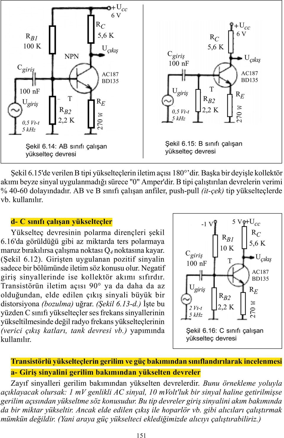 Baþka bir deyiþle kollektör akýmý beyze sinyal uygulanmadýðý sürece "0" Amper'dir. B tipi çalýþtýrýlan devrelerin verimi % 40-60 dolayýndadýr.