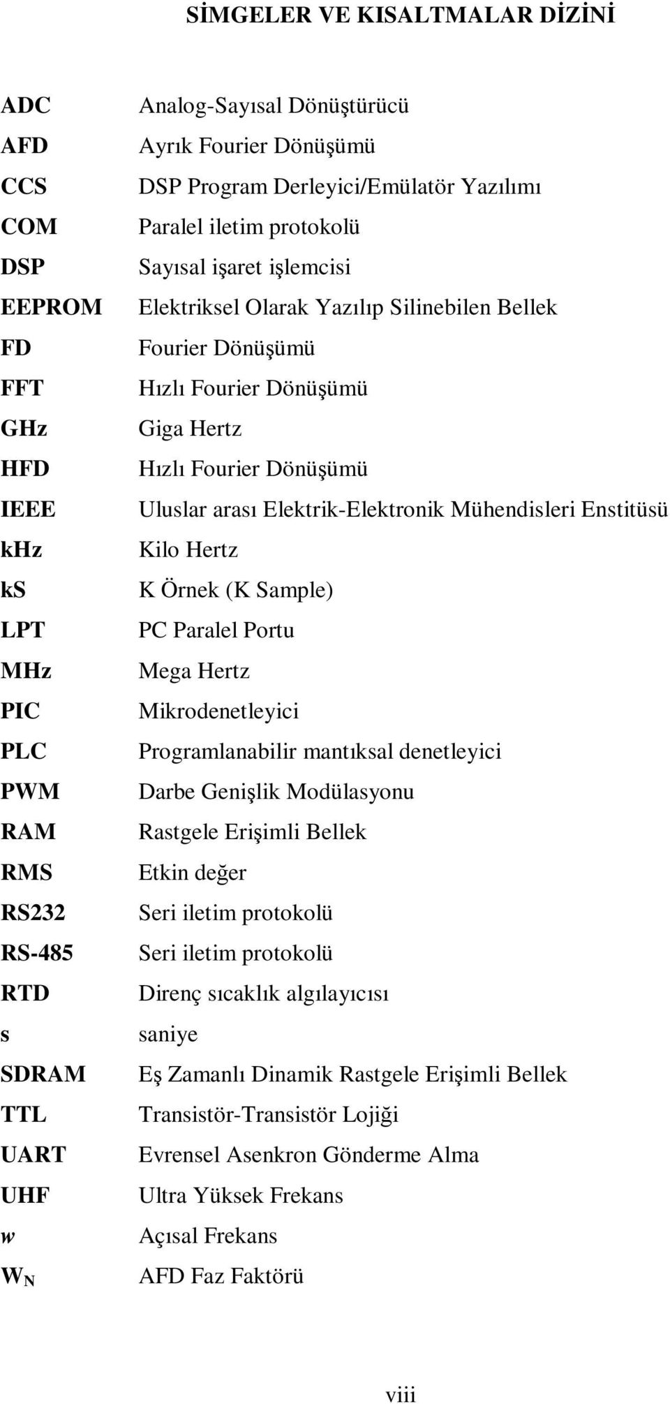 Hızlı Fourier Dönüşümü Uluslar arası Elektrik-Elektronik Mühendisleri Enstitüsü Kilo Hertz K Örnek (K Sample) PC Paralel Portu Mega Hertz Mikrodenetleyici Programlanabilir mantıksal denetleyici Darbe