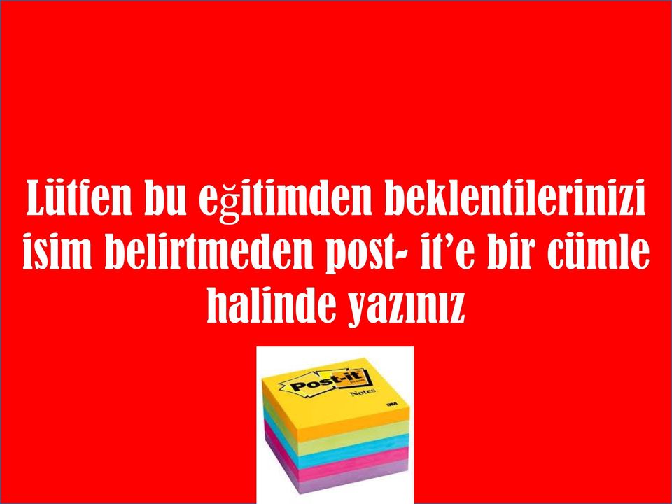 belirtmeden post- it e