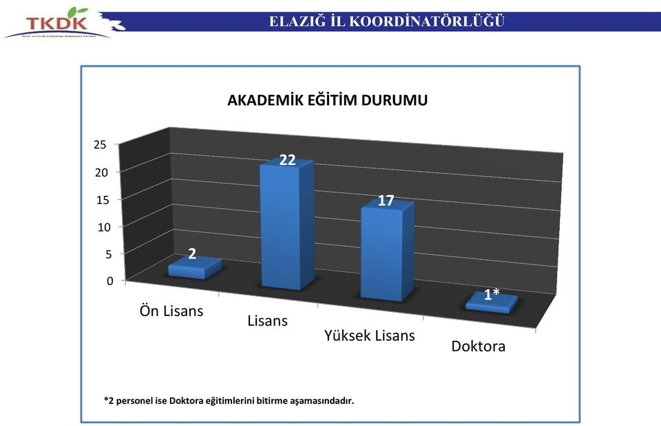 Lisans 1* Doktora *2 personel ise