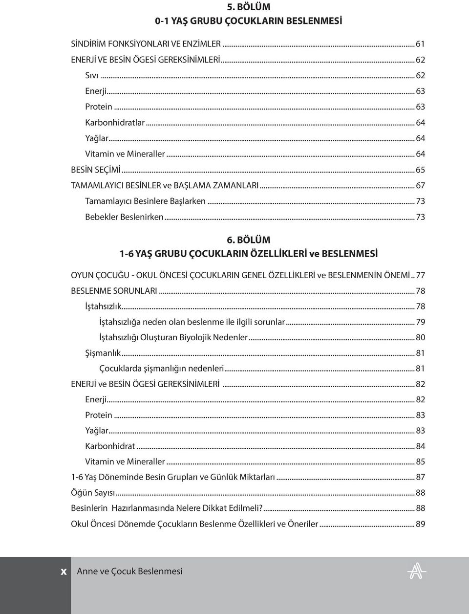 BÖLÜM 1-6 YAŞ GRUBU ÇOCUKLARIN ÖZELLİKLERİ ve BESLENMESİ OYUN ÇOCUĞU - OKUL ÖNCESİ ÇOCUKLARIN GENEL ÖZELLİKLERİ ve BESLENMENİN ÖNEMİ.. 77 BESLENME SORUNLARI... 78 İştahsızlık.