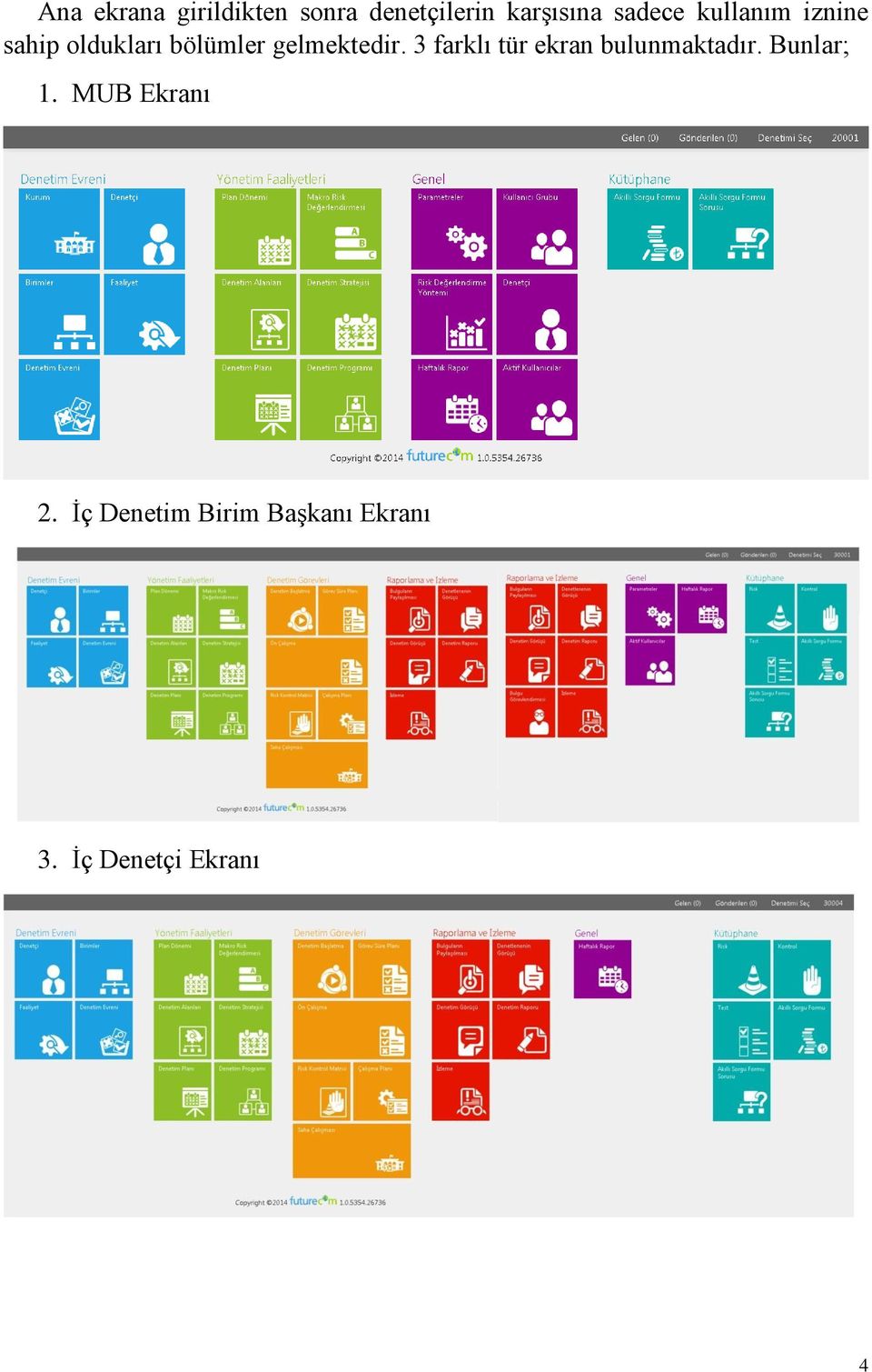 gelmektedir. 3 farklı tür ekran bulunmaktadır. Bunlar; 1.