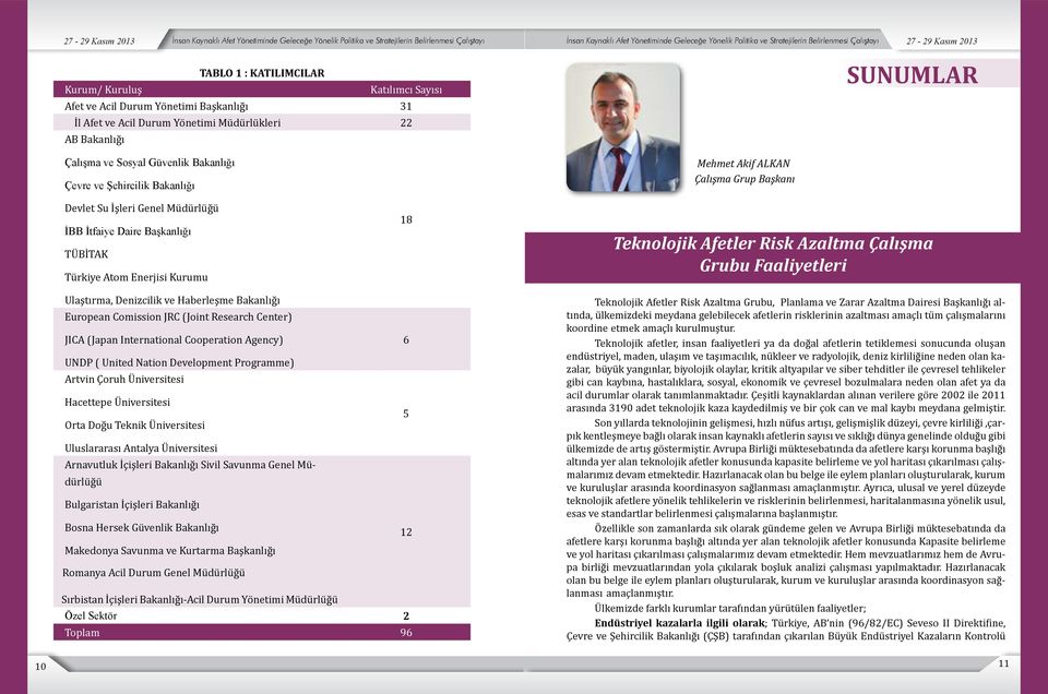 Afetler Risk Azaltma Çalışma Grubu Faaliyetleri Ulaştırma, Denizcilik ve Haberleşme Bakanlığı European Comission JRC (Joint Research Center) JICA (Japan International Cooperation Agency) 6 UNDP (