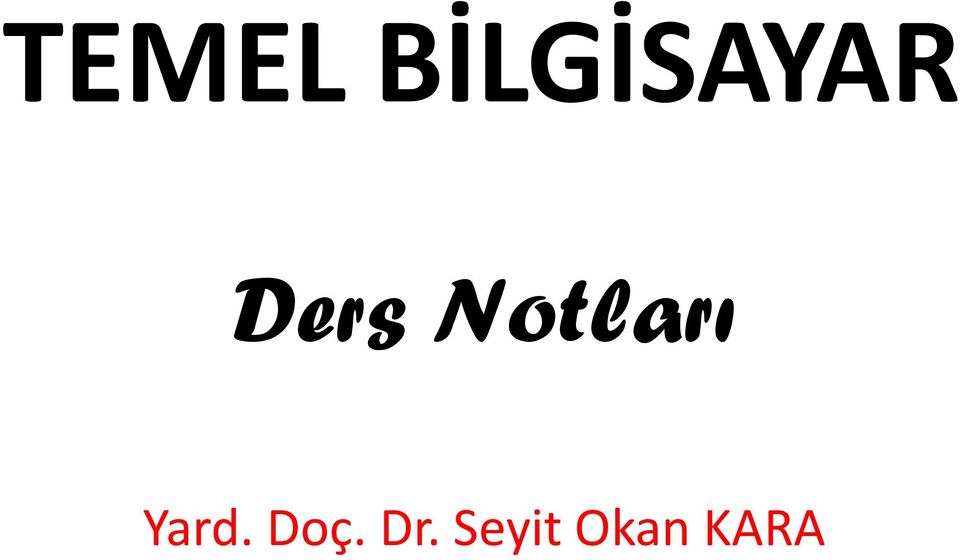 Ders Notları