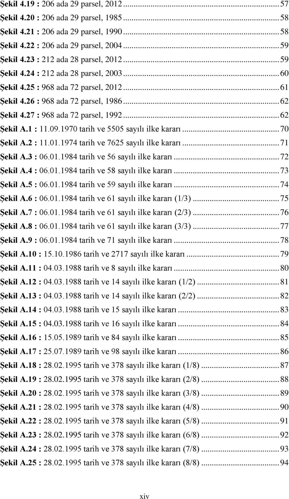 27 : 968 ada 72 parsel, 1992... 62 Şekil A.1 : 11.09.1970 tarih ve 5505 sayılı ilke kararı... 70 Şekil A.2 : 11.01.1974 tarih ve 7625 sayılı ilke kararı... 71 Şekil A.3 : 06.01.1984 tarih ve 56 sayılı ilke kararı.