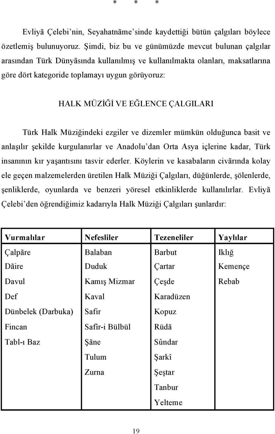 ÇALGILARI Türk Halk Müziğindeki ezgiler ve dizemler mümkün olduğunca basit ve anlaşılır şekilde kurgulanırlar ve Anadolu dan Orta Asya içlerine kadar, Türk insanının kır yaşantısını tasvir ederler.