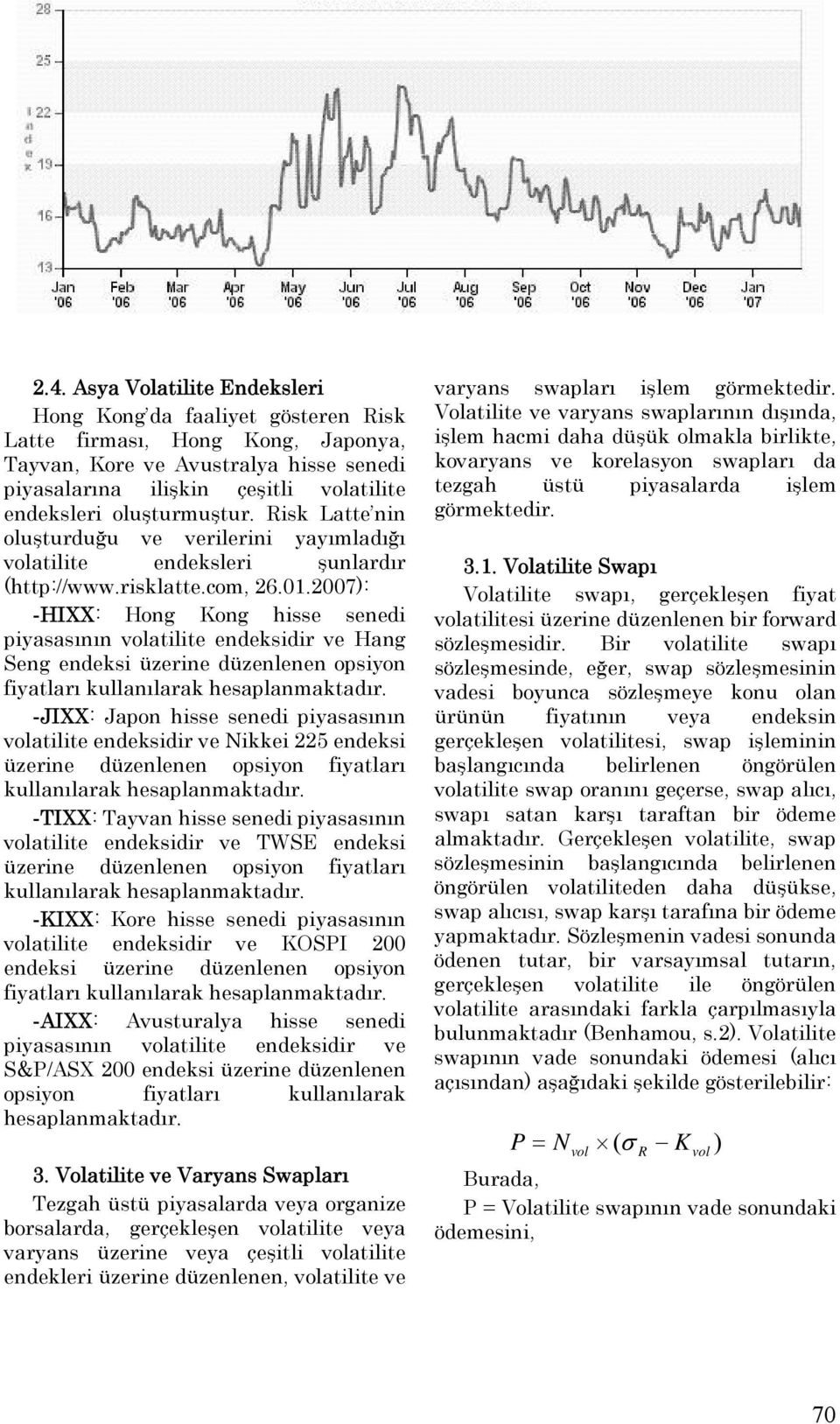 2007): - HIXX: Hong Kong hisse senedi piyasasının volatilite endeksidir ve Hang Seng endeksi üzerine düzenlenen opsiyon fiyatları kullanılarak hesaplanmaktadır.