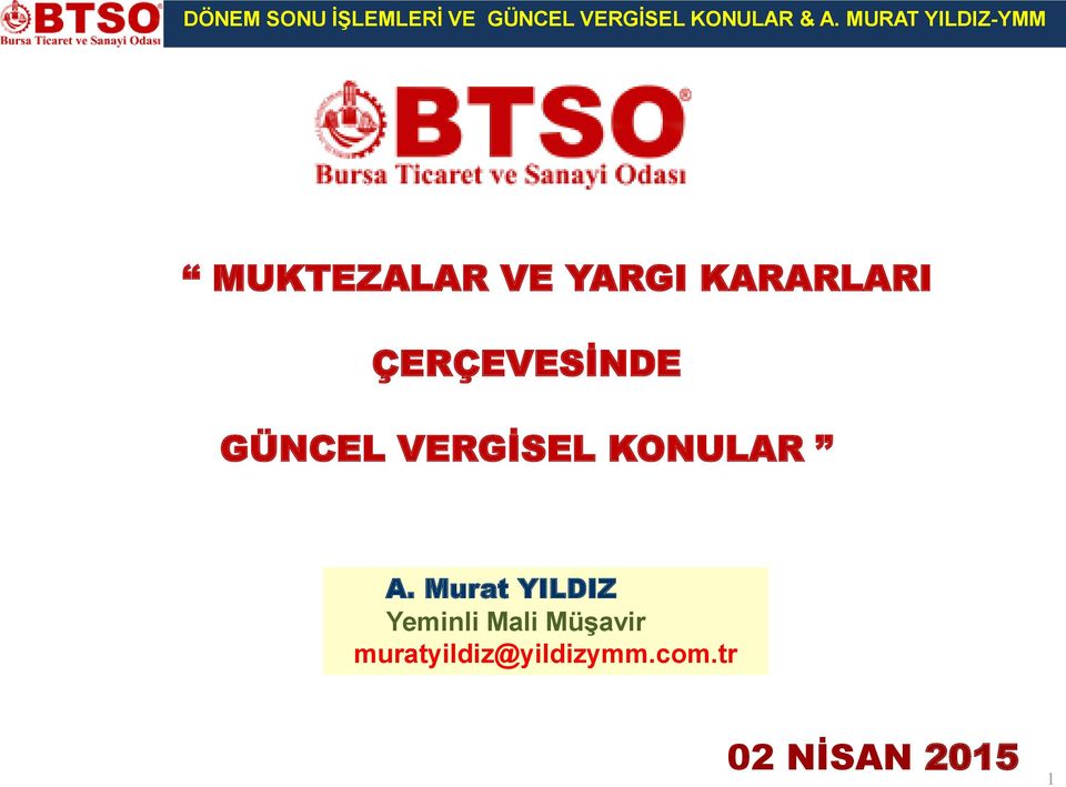 A. Murat YILDIZ Yeminli Mali Müşavir