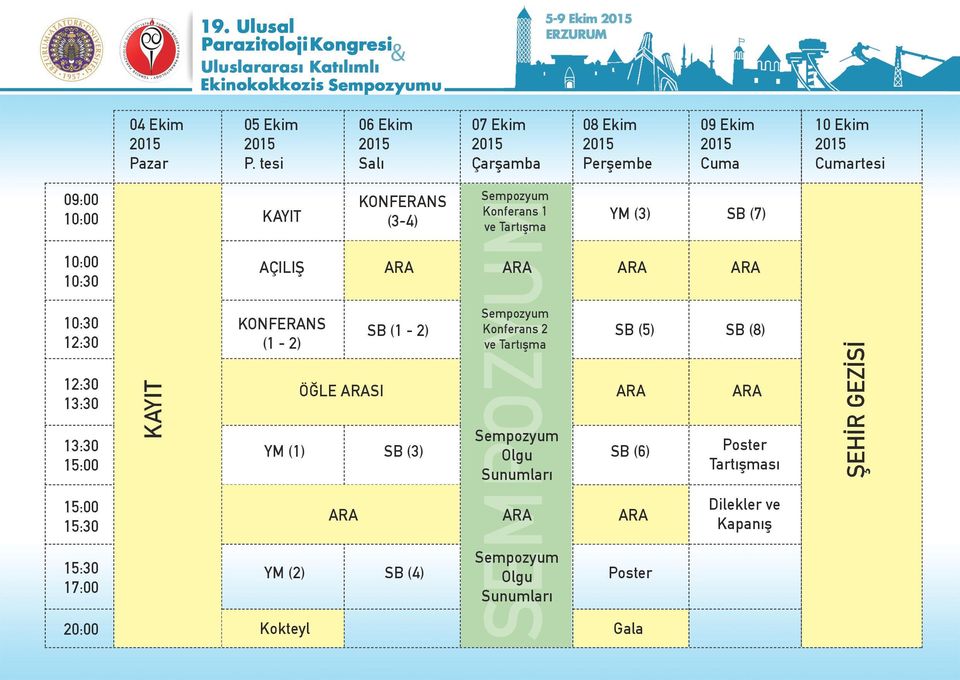 AÇILIŞ 10:30 12:30 12:30 13:30 13:30 15:00 KAYIT KONFERANS (1-2) YM (1) Sempozyum SB (1-2) Konferans 2 SB (5) SB (8) ve Tartışma ÖĞLE SI