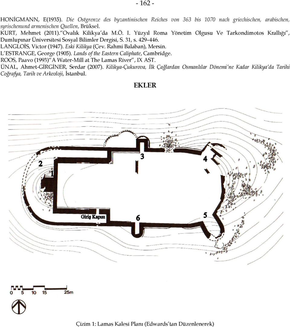 Eski Kilikya (Çev. Rahmi Balaban), Mersin. L ESTRANGE, George (1905). Lands of the Eastern Caliphate, Cambridge. ROOS, Paavo (1993) A Water-Mill at The Lamas River, IX AST.
