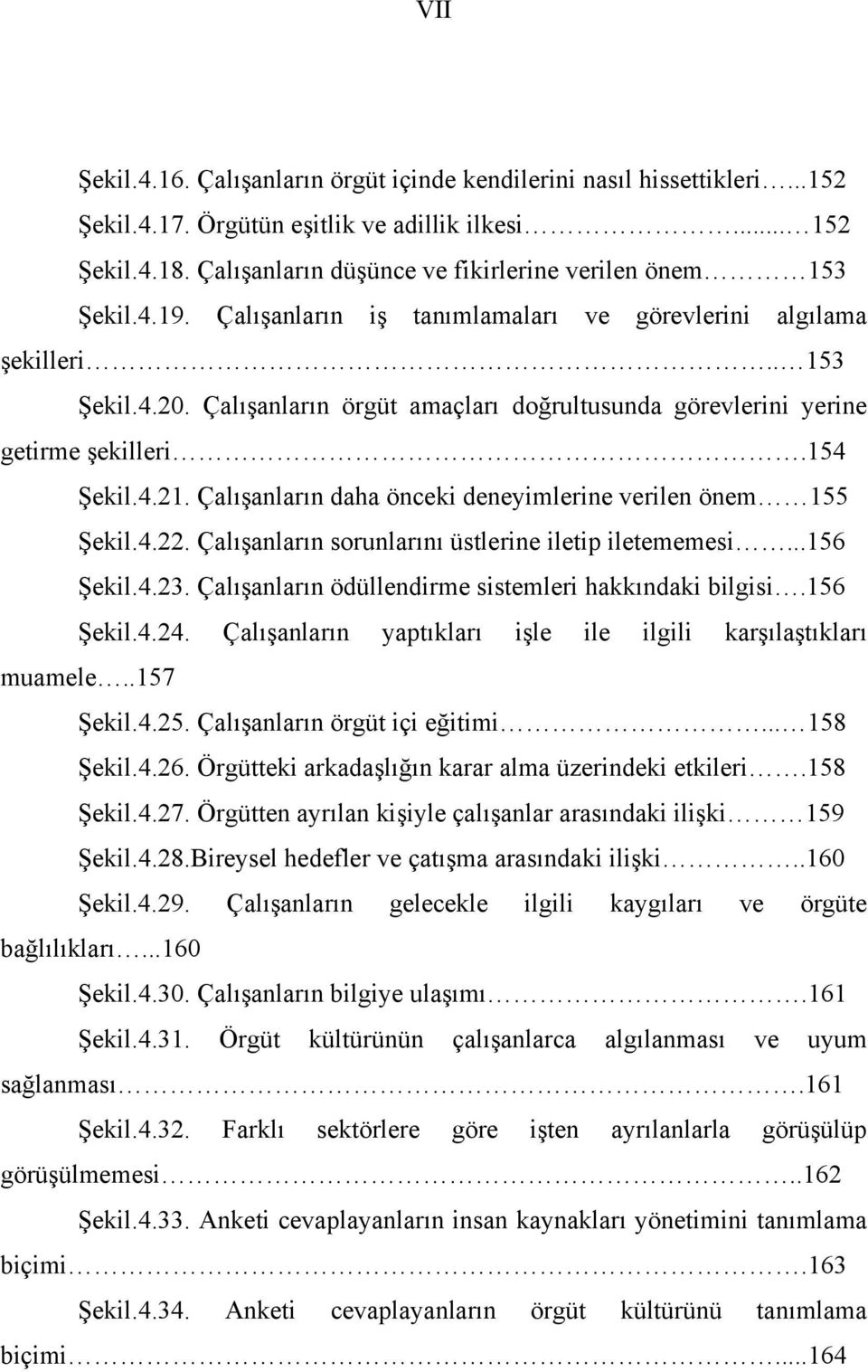 Çalışanların örgüt amaçları doğrultusunda görevlerini yerine getirme şekilleri.154 Şekil.4.21. Çalışanların daha önceki deneyimlerine verilen önem 155 Şekil.4.22.