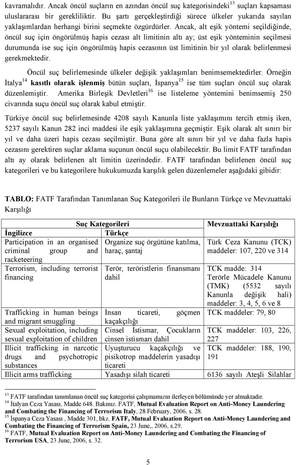 Ancak, alt eşik yöntemi seçildiğinde, öncül suç için öngörülmüş hapis cezası alt limitinin altı ay; üst eşik yönteminin seçilmesi durumunda ise suç için öngörülmüş hapis cezasının üst limitinin bir