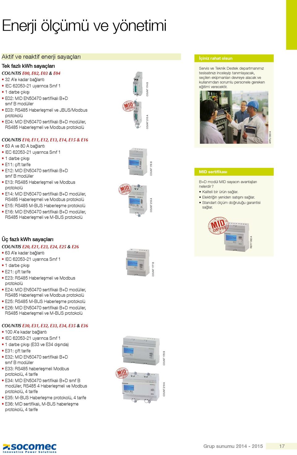 rahat olsun Servis ve Teknik Destek departmanımız tesisatınızı inceleyip tanımlayacak, seçilen ekipmanları devreye alacak ve kullanımdan sorumlu personele gereken eğitimi verecektir.