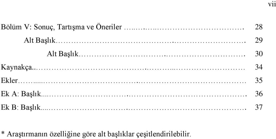 ..... 34 Ekler.... 35 Ek A: Başlık..... 36 Ek B: Başlık.