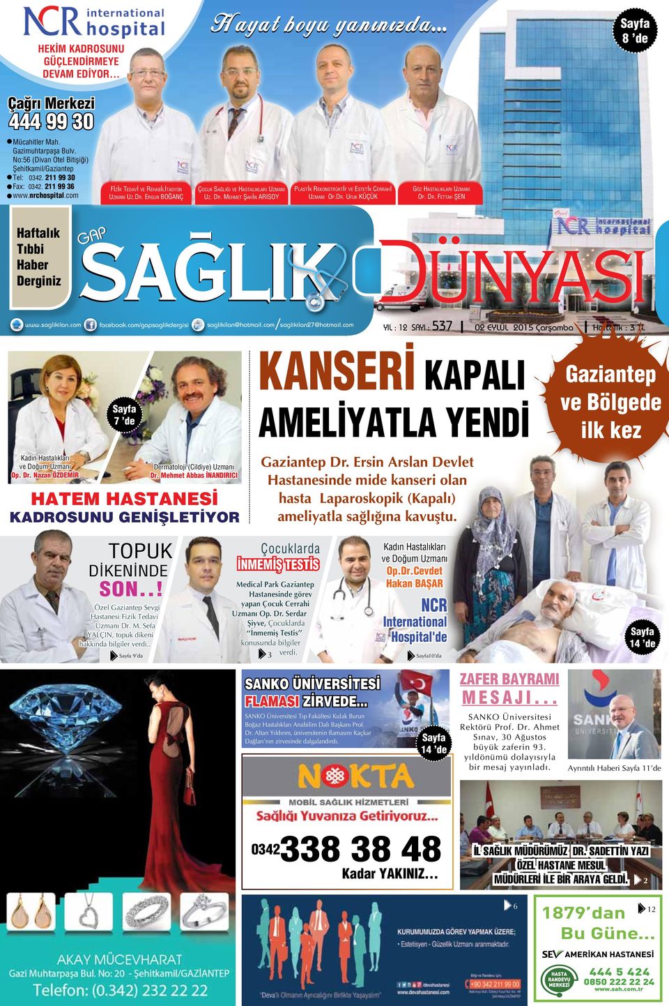 Ergun BOĞANÇ Çocuk Sağlığı ve Hastalıkları Uzmanı Uz. Dr. Mehmet Şahİn ARISOY Plastİk Rekonstrüktİf ve Estetİk Cerrahİ Uzmanı Op.Dr. Ufuk KÜÇÜK Göz Hastalıkları Uzmanı Op. Dr. Fettah ŞEN GAP www.