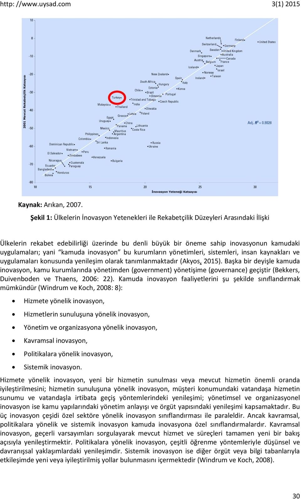 kamuda inovasyon bu kurumların yönetimleri, sistemleri, insan kaynakları ve uygulamaları konusunda yenileşim olarak tanımlanmaktadır (Akyos, 2015).