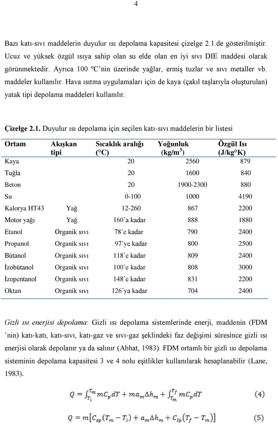 Çizelge 2.1.