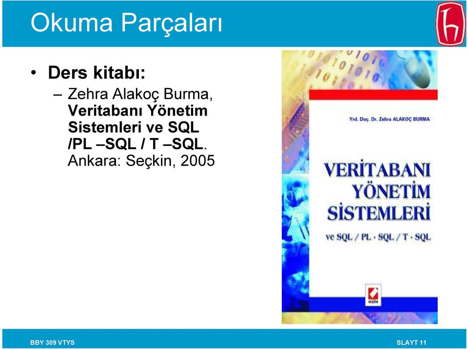 Sistemleri ve SQL /PL SQL / T SQL.