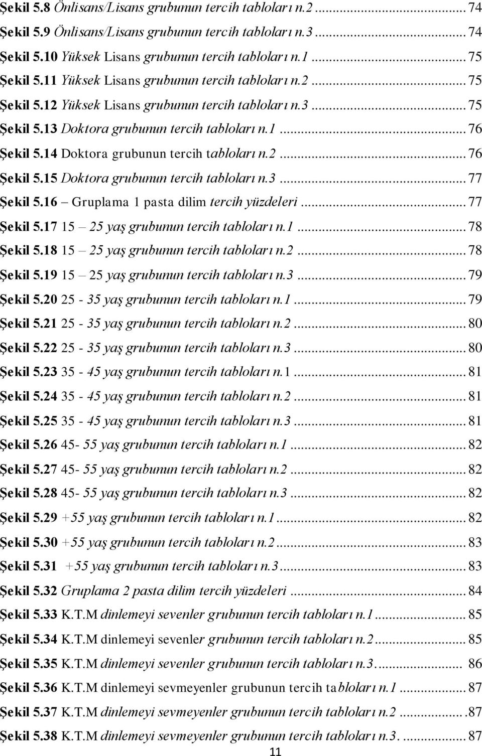 14 Doktora grubunun tercih tabloları n.2... 76 ġekil 5.15 Doktora grubunun tercih tabloları n.3... 77 ġekil 5.16 Gruplama 1 pasta dilim tercih yüzdeleri... 77 ġekil 5.17 15 25 yaş grubunun tercih tabloları n.