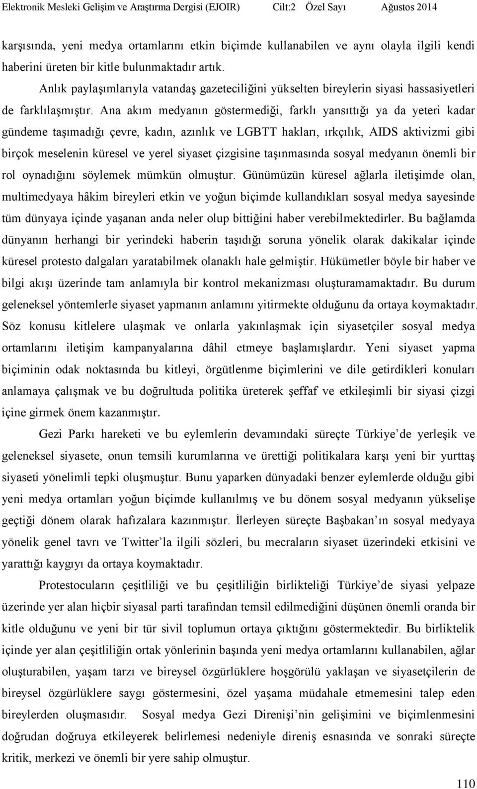 Ana akım medyanın göstermediği, farklı yansıttığı ya da yeteri kadar gündeme taşımadığı çevre, kadın, azınlık ve LGBTT hakları, ırkçılık, AIDS aktivizmi gibi birçok meselenin küresel ve yerel siyaset