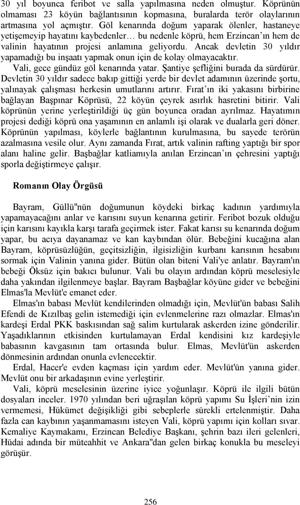 Ancak devletin 30 yıldır yapamadığı bu inşaatı yapmak onun için de kolay olmayacaktır. Vali, gece gündüz göl kenarında yatar. Şantiye şefliğini burada da sürdürür.