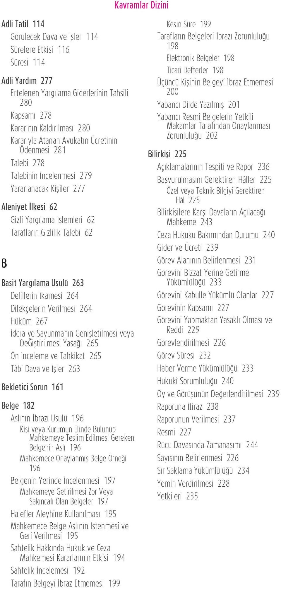 Yargılama Usulü 263 Delillerin İkamesi 264 Dilekçelerin Verilmesi 264 Hüküm 267 İddia ve Savunmanın Genişletilmesi veya DeĞiştirilmesi Yasağı 265 Ön İnceleme ve Tahkikat 265 Tâbi Dava ve İşler 263