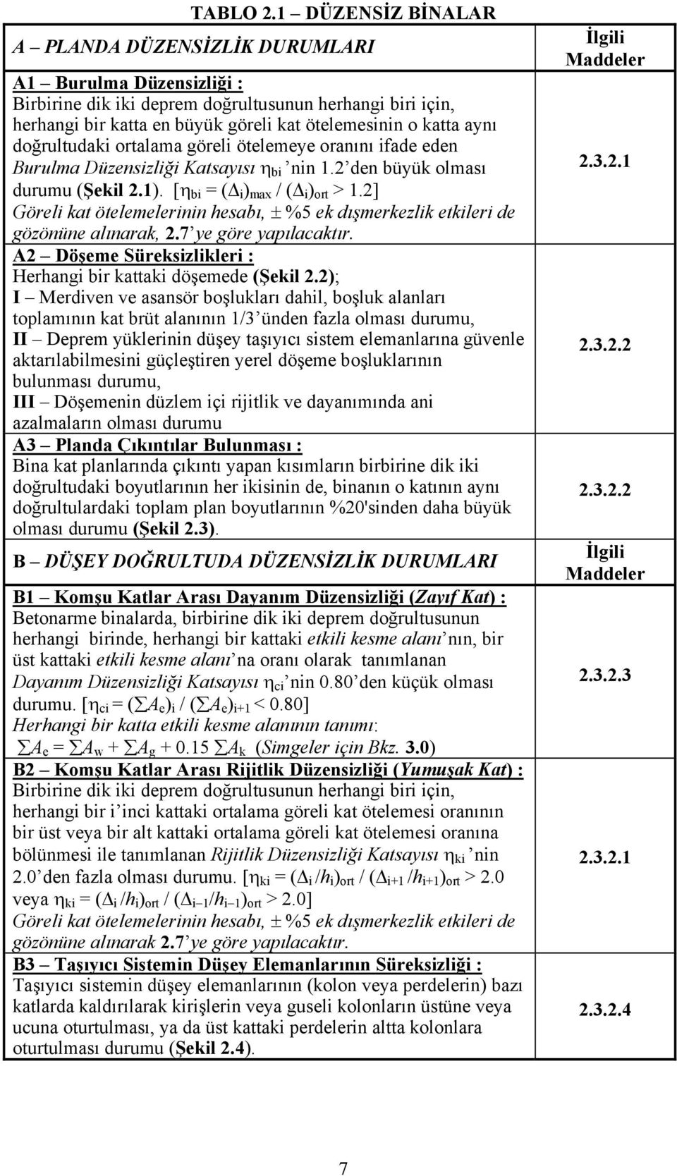 doğrultudaki ortalama göreli ötelemeye oranını ifade eden Burulma Düzensizliği Katsayısı η bi nin 1.2 den büyük olması durumu (Şekil 2.1). [η bi = (Δ i ) max / (Δ i ) ort > 1.