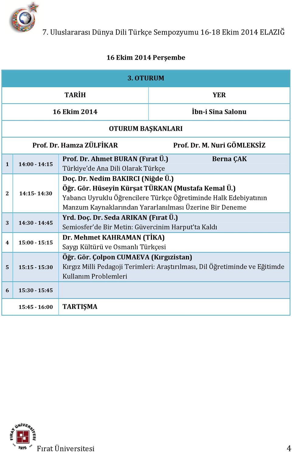 ) Yabancı Uyruklu Öğrencilere Türkçe Öğretiminde Halk Edebiyatının Manzum Kaynaklarından Yararlanılması Üzerine Bir Deneme Yrd. Doç. Dr. Seda ARIKAN (Fırat Ü.