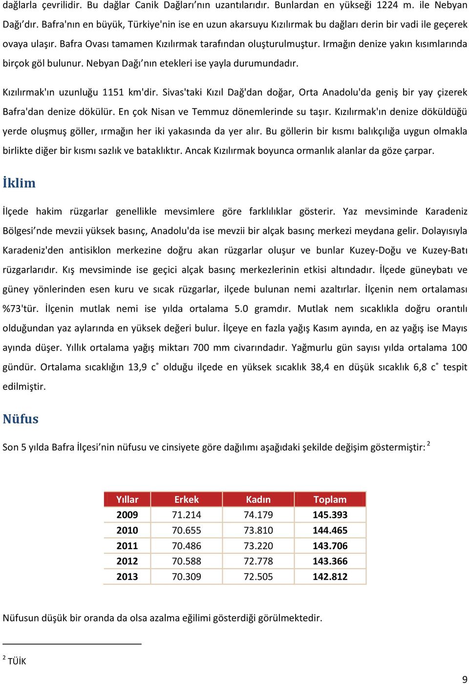 Irmağın denize yakın kısımlarında birçok göl bulunur. Nebyan Dağı nın etekleri ise yayla durumundadır. Kızılırmak'ın uzunluğu 1151 km'dir.