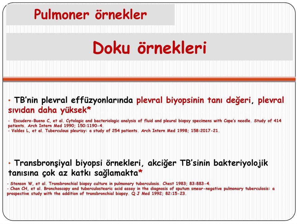 Tuberculous pleurisy: a study of 254 patients. Arch Intern Med 1998; 158:2017-21.