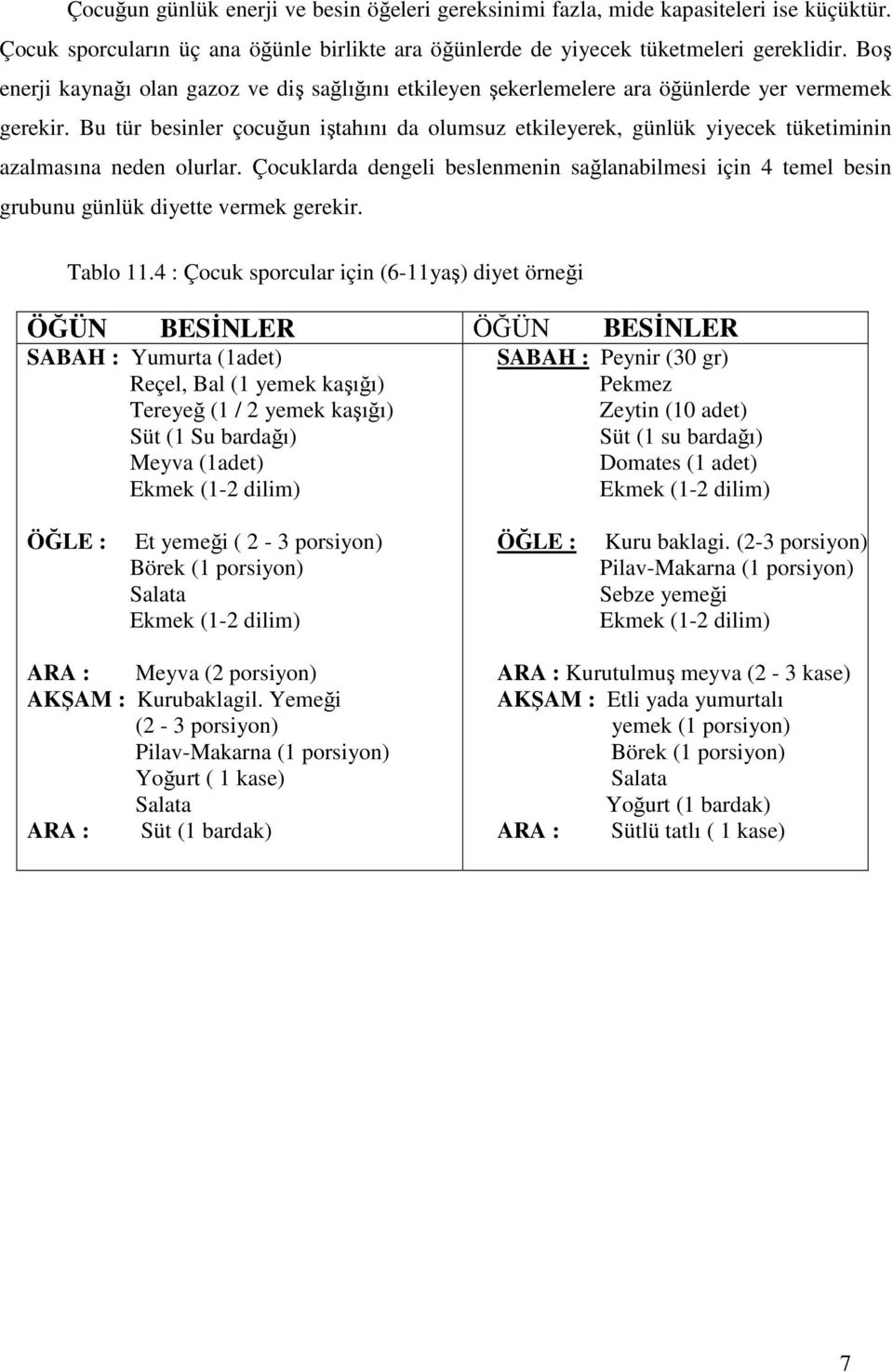 Bu tür besinler çocuğun iştahını da olumsuz etkileyerek, günlük yiyecek tüketiminin azalmasına neden olurlar.